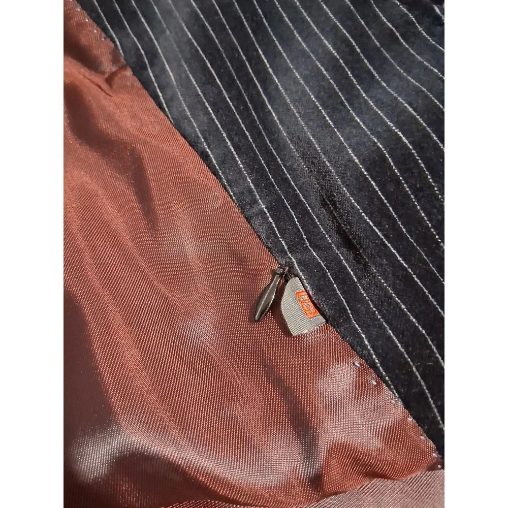 Ted Baker Endurance‎ Blk Pinstripe Mens size 40L Velour Two-Button Preppy Blazer